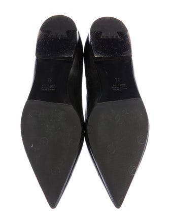 Miu Miu Leather Pointed-Toe Loafers
