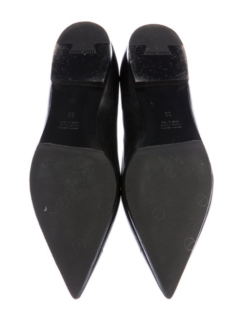 Miu Miu Leather Pointed-Toe Loafers