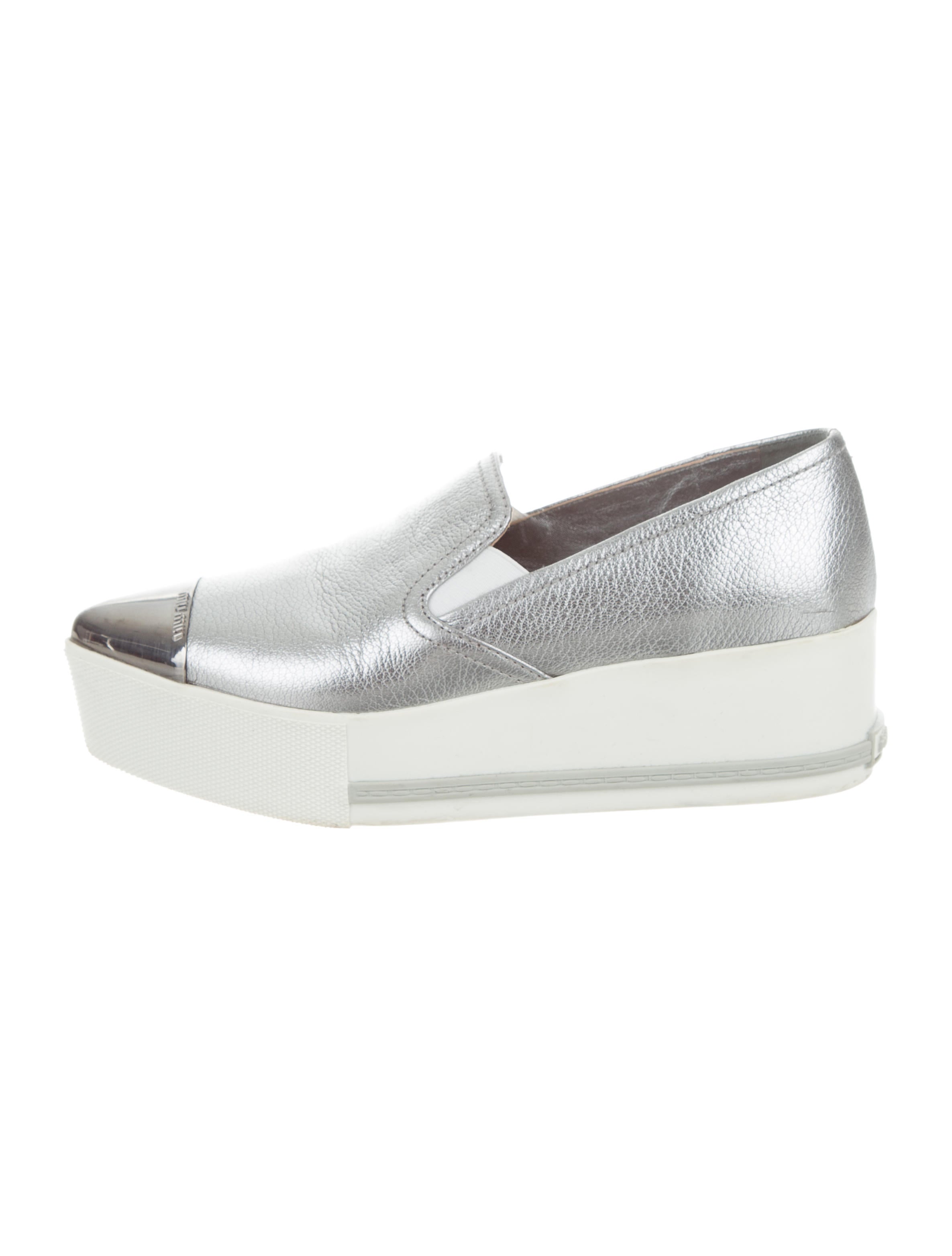 Miu Miu 2016 Metallic Cap-Toe Sneakers