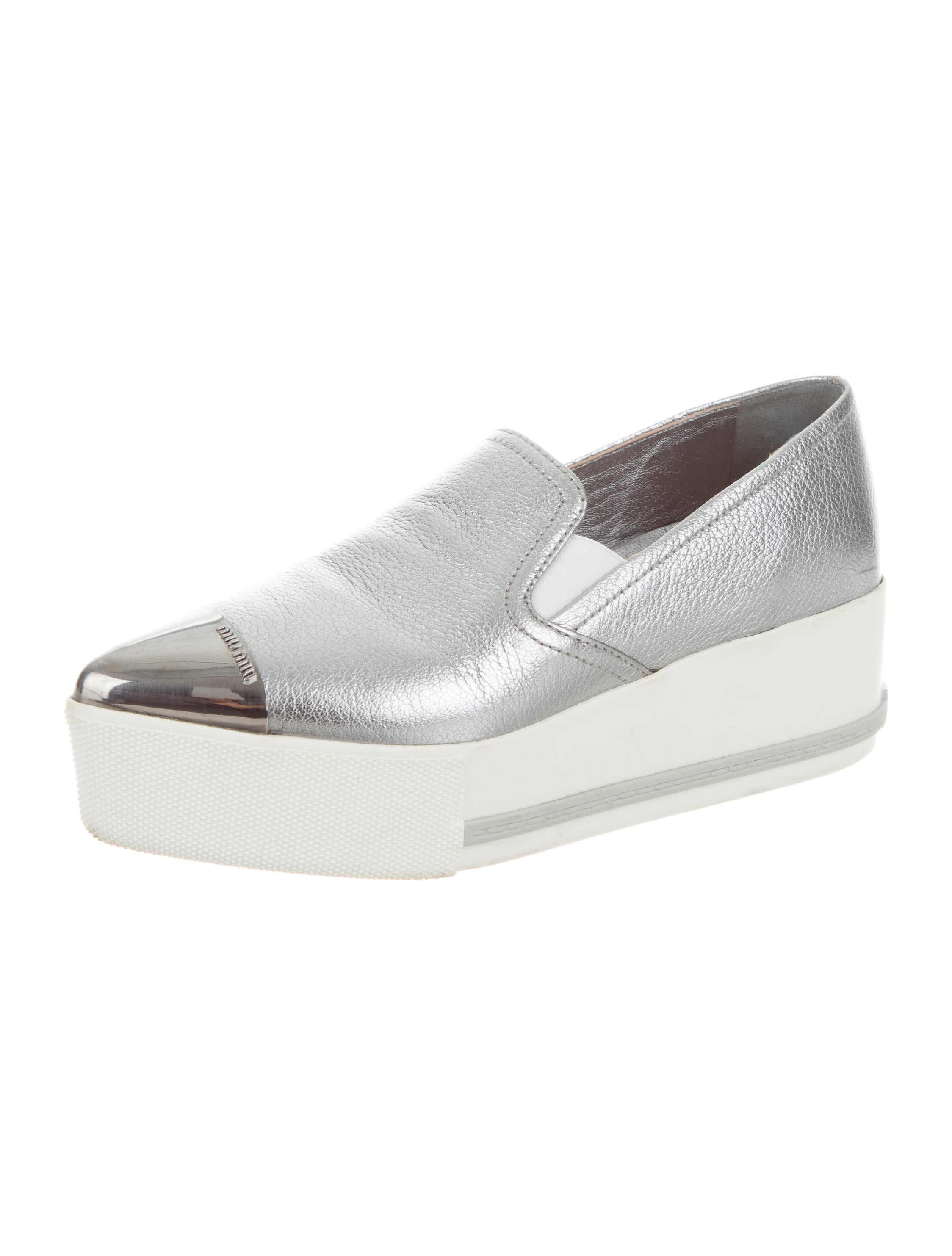 Miu Miu 2016 Metallic Cap-Toe Sneakers