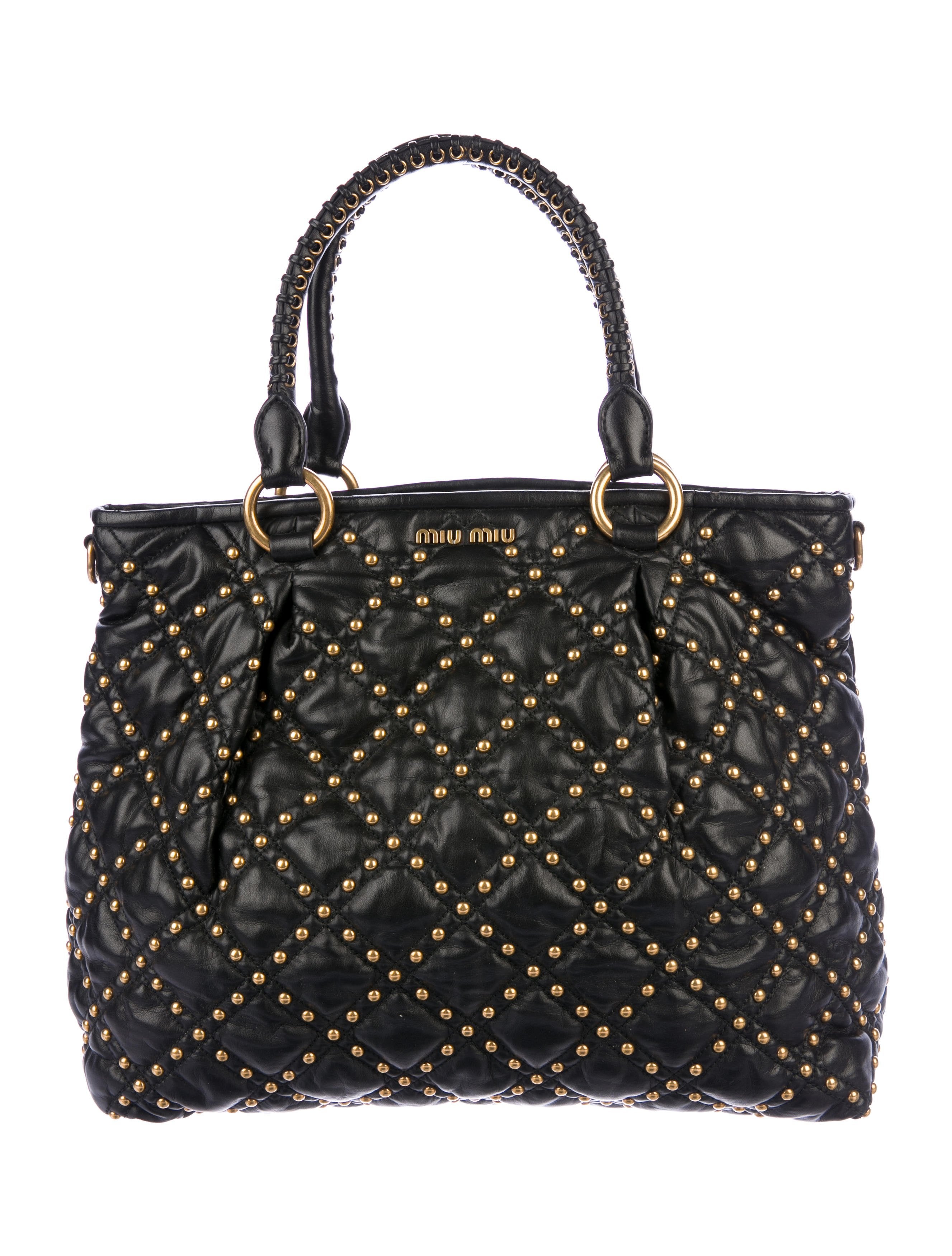 Miu Miu Leather Satchel Black Satchels, Handbags MIU33762 The