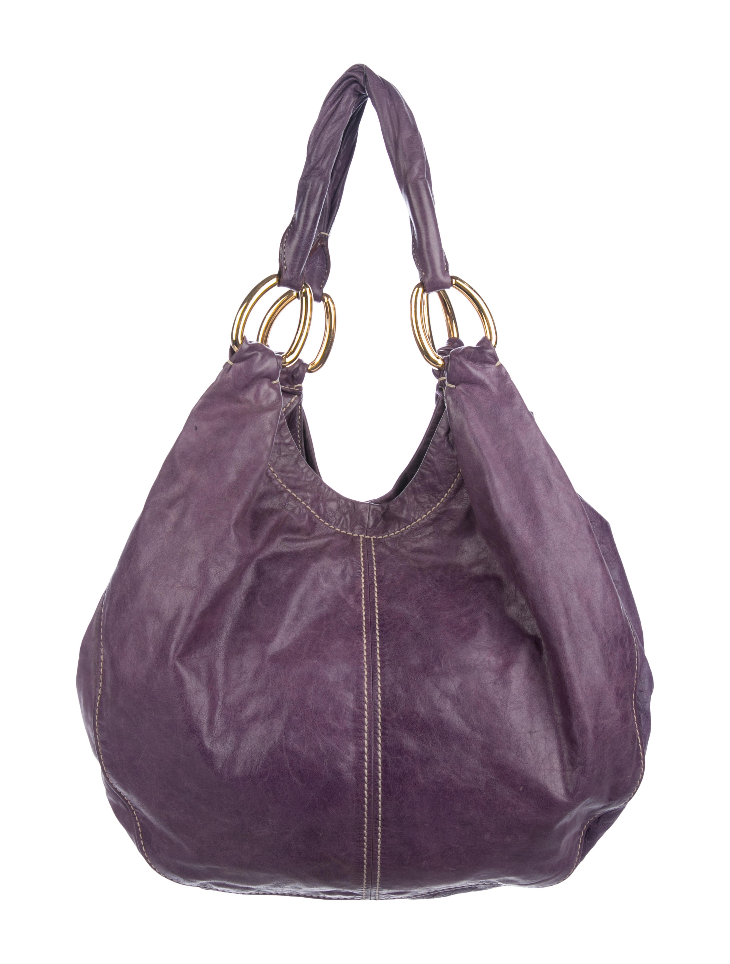 Miu Grained Leather Hobo Handbags Miu68322 The Realreal Grained Leather Hobo