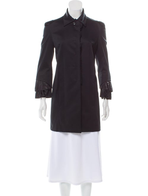 Miu Miu Ruffle Trim Point-Collar Jacket Black