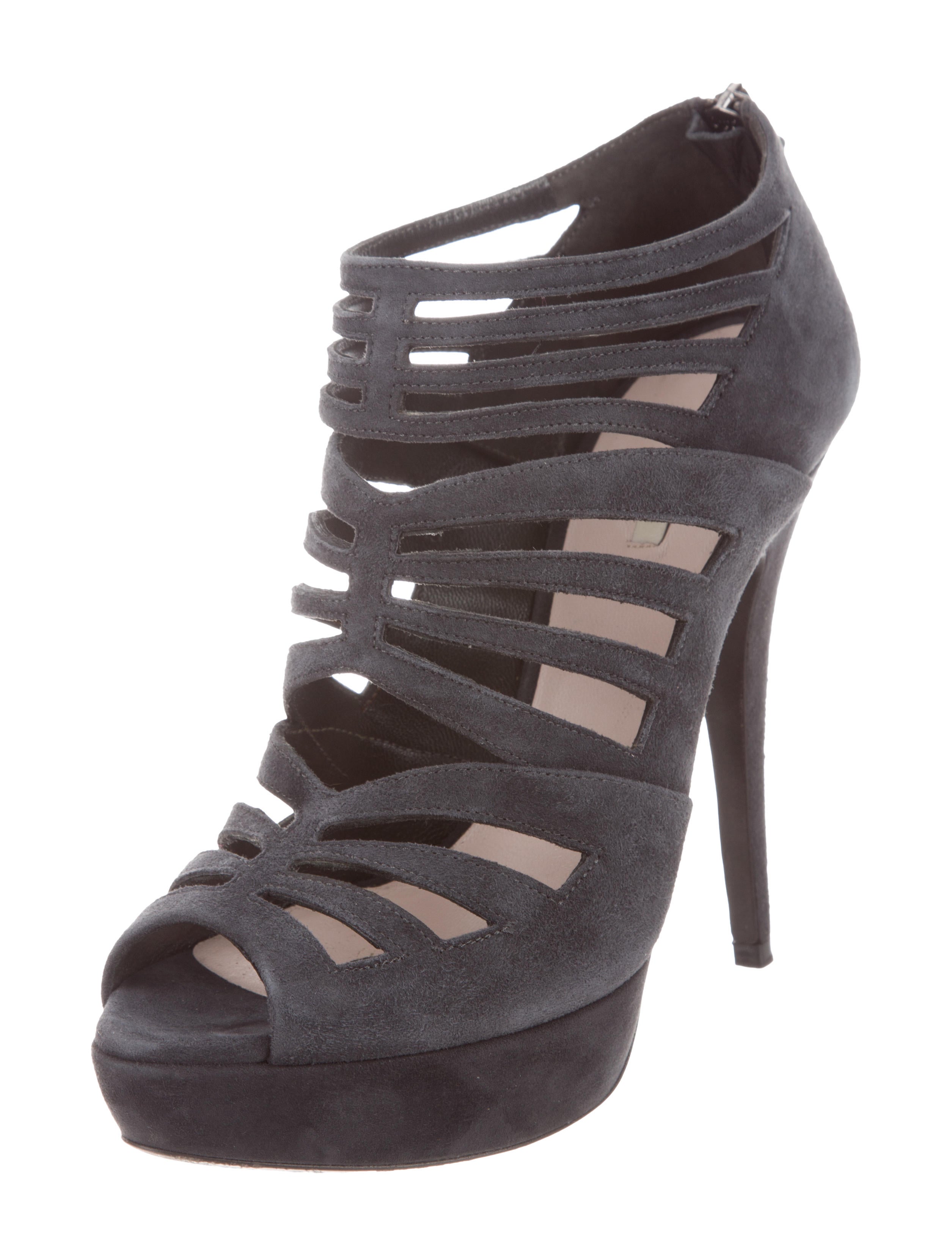 Miu Miu Suede Platform Peep-Toe Pumps