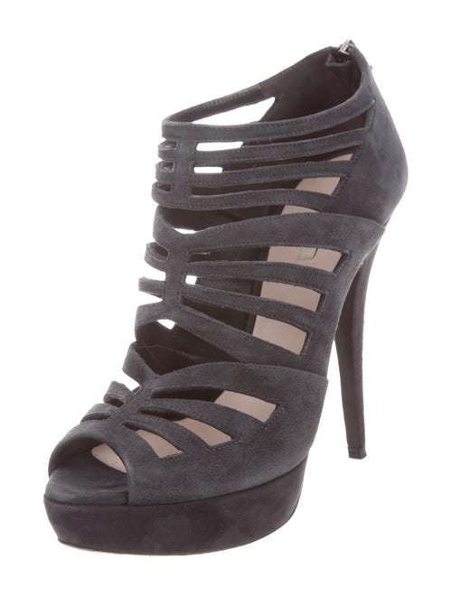 Miu Miu Suede Platform Peep-Toe Pumps