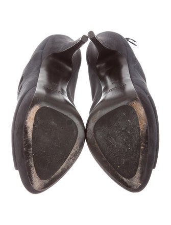 Miu Miu Suede Platform Peep-Toe Pumps