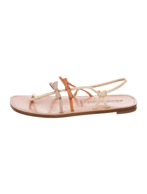 Miu Miu Leather Bow Sandals multicolor