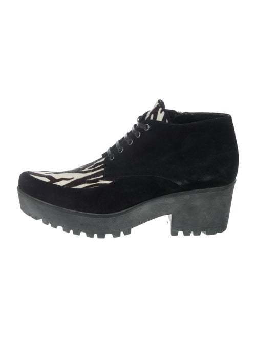 Miu Miu Suede Zebra Boots Black