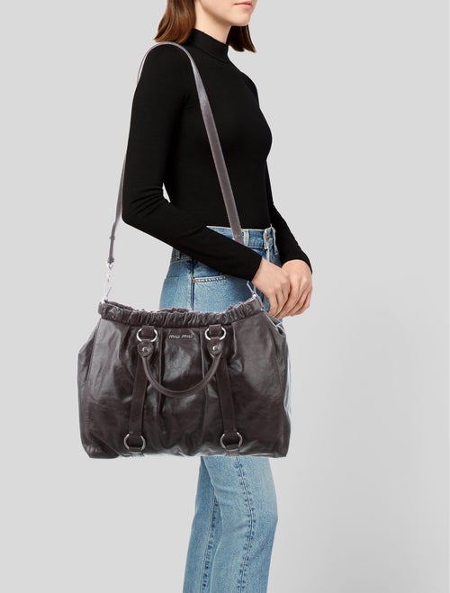 Miu Miu Vitello Lux Shopping Tote