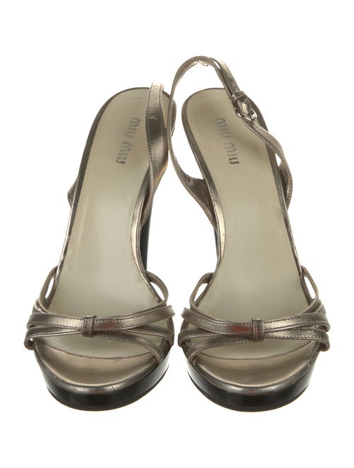 Miu Miu Leather Slingback Sandals