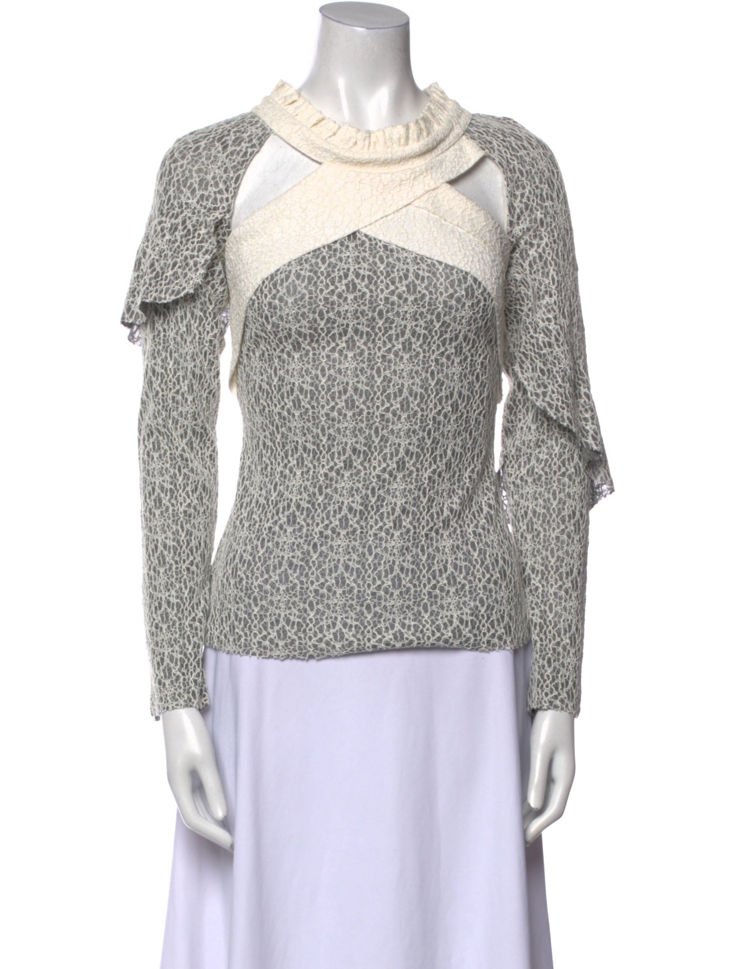 Michael Van Der Ham Printed Mock Neck Sweatshirt