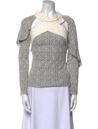 Michael Van Der Ham Printed Mock Neck Sweatshirt