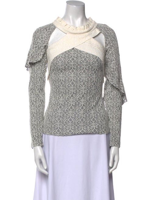 Michael Van Der Ham Printed Mock Neck Sweatshirt