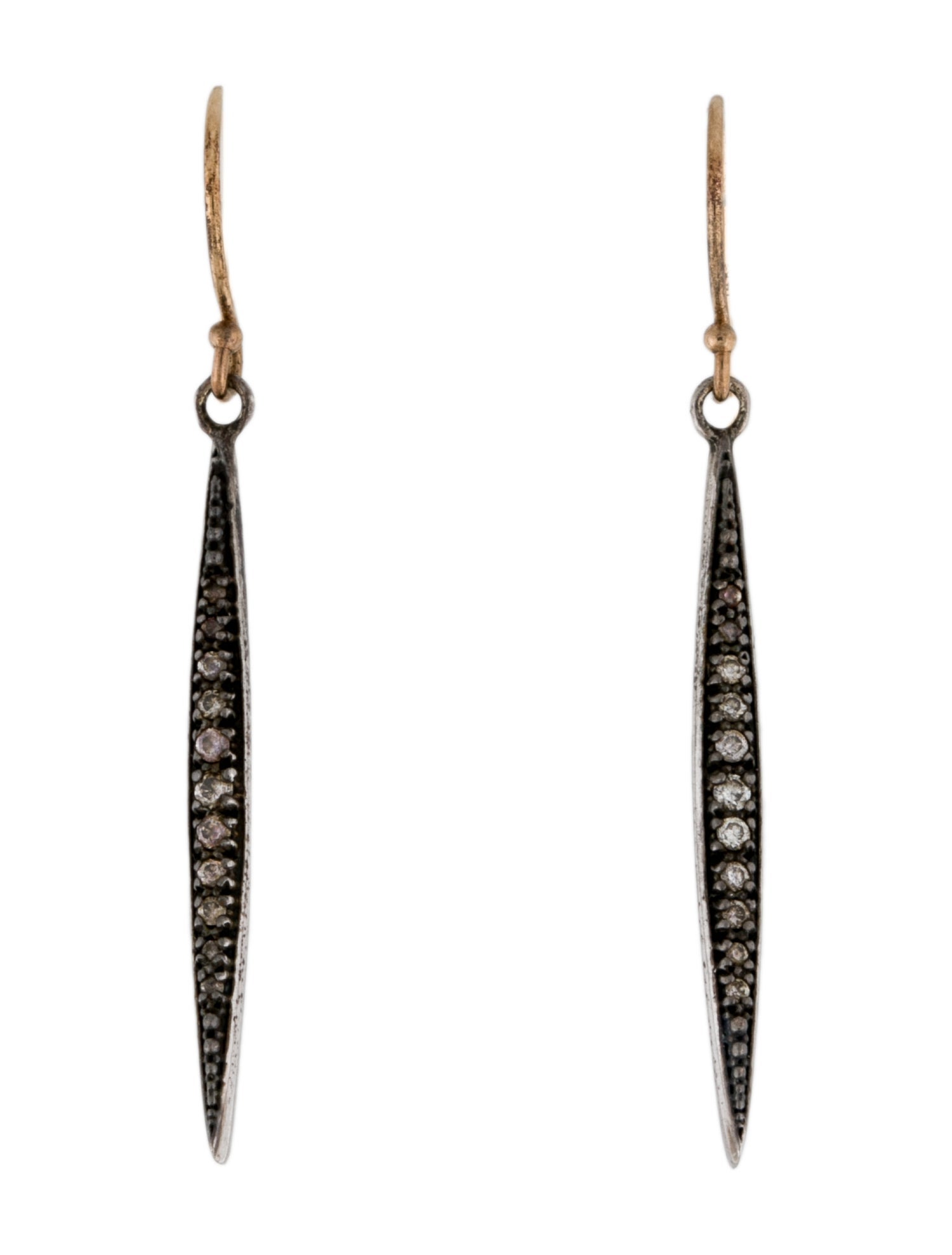 Mizuki Two-Tone Diamond Drop Earrings