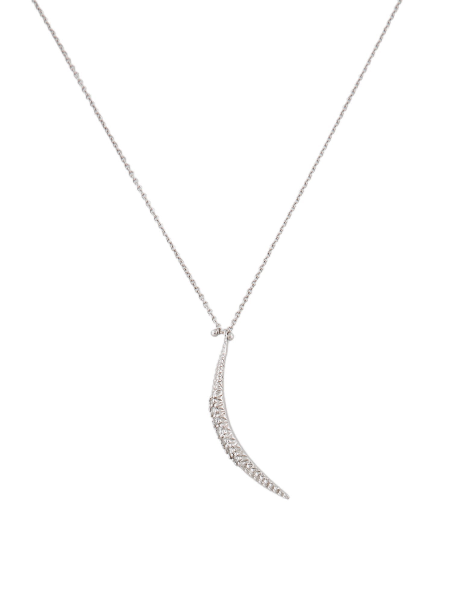 Mizuki 18K Diamond Crescent Moon Pendant Necklace
