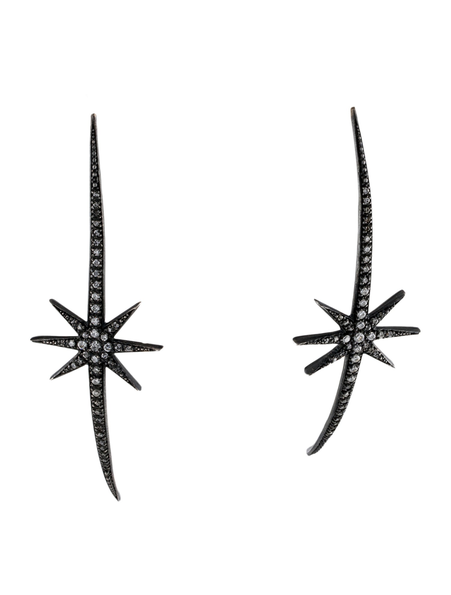 Mizuki 14K Diamond Icicle Star Hoop Earrings