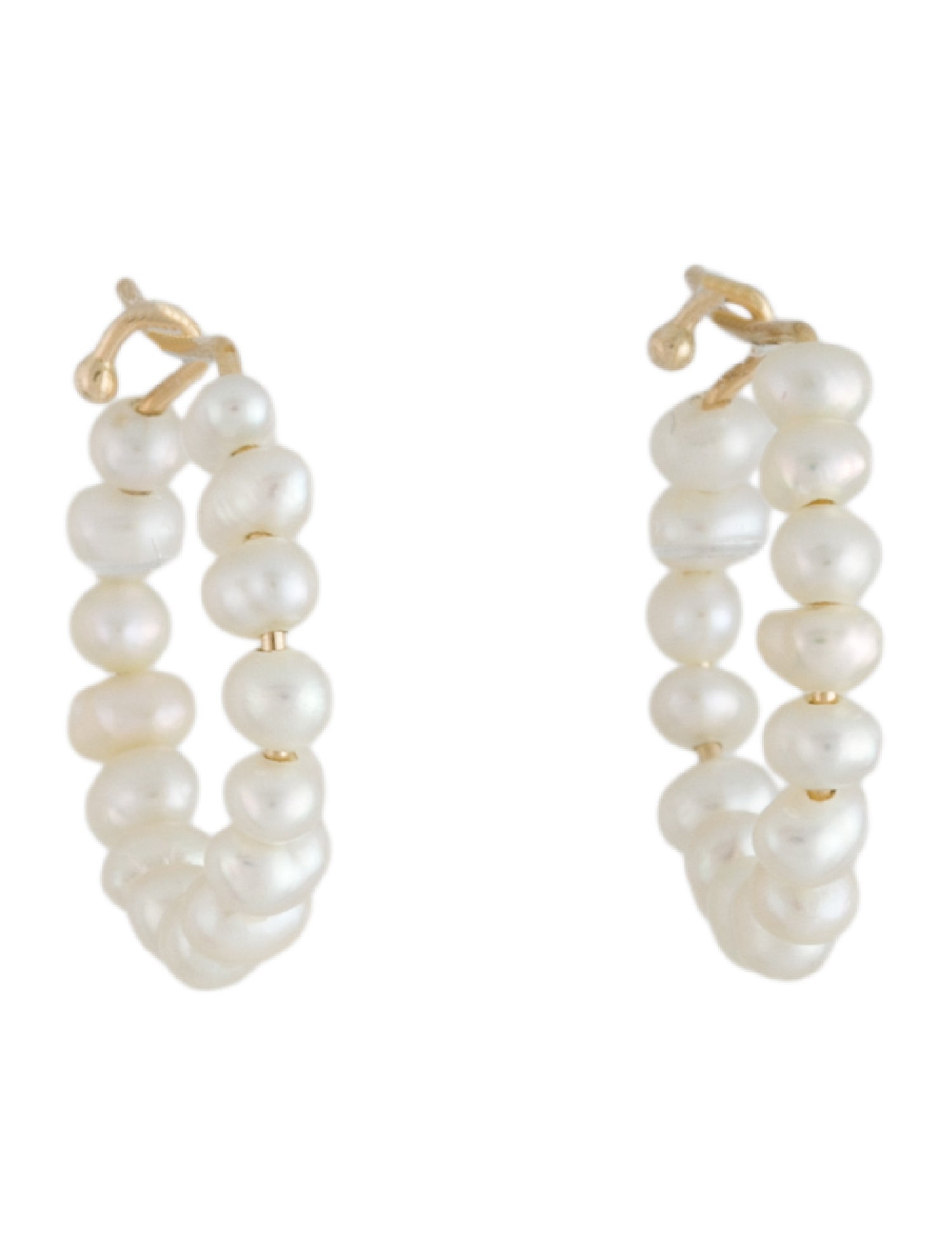 Mizuki 14K Cultured Pearl Mini Hoop Earrings