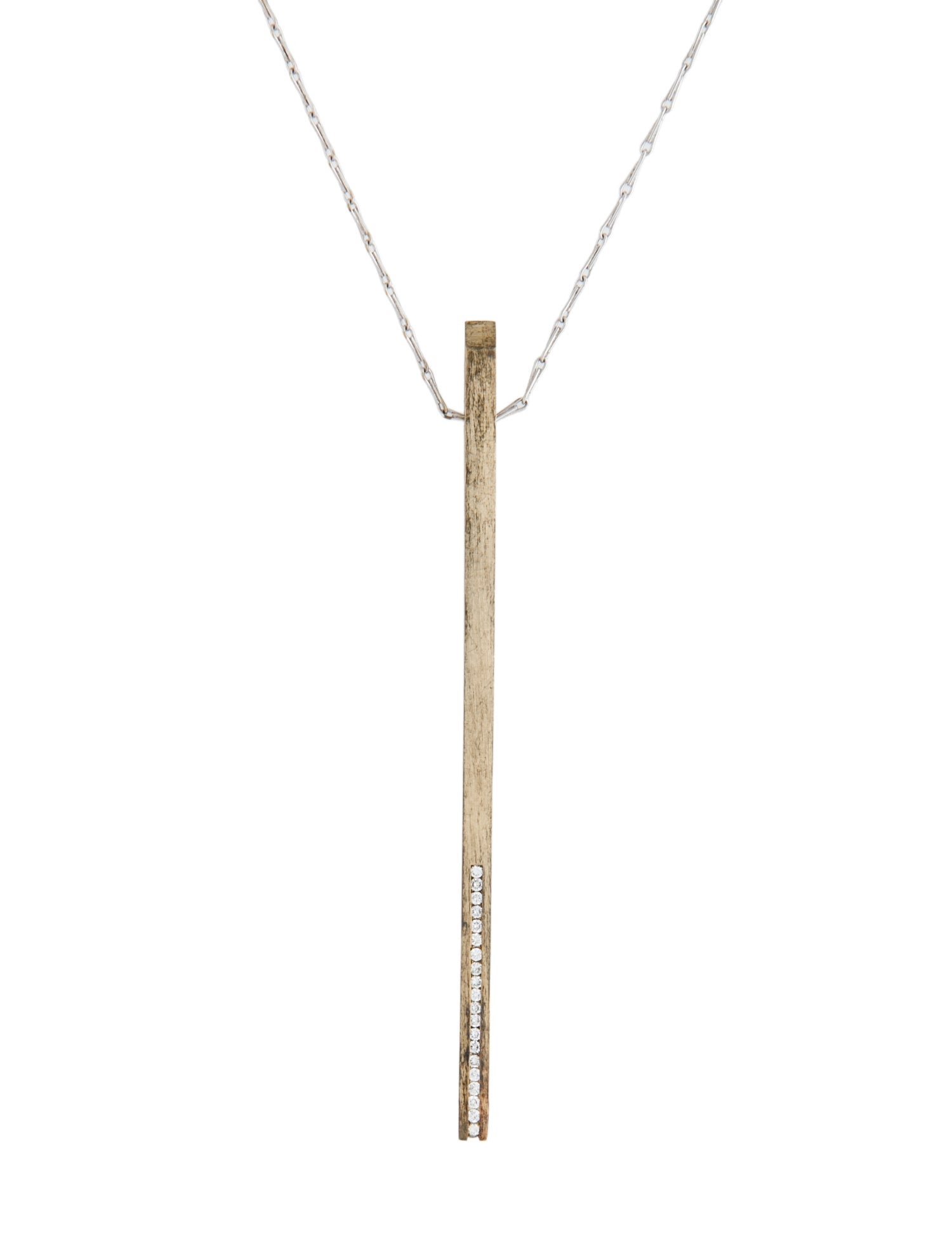 Mizuki 18K Diamond Bar Pendant Necklace