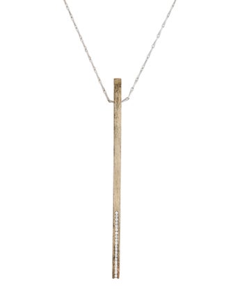 Mizuki 18K Diamond Bar Pendant Necklace