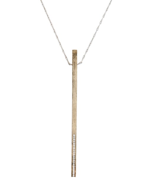 Mizuki 18K Diamond Bar Pendant Necklace