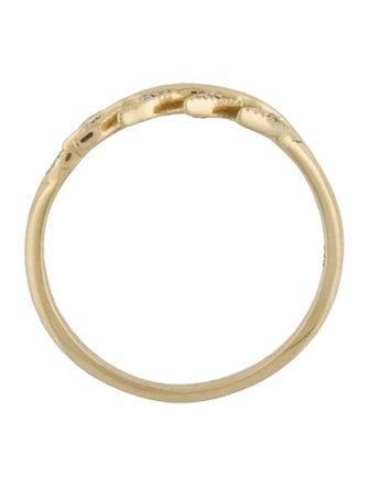 Mizuki 14K Diamond Leaf Band
