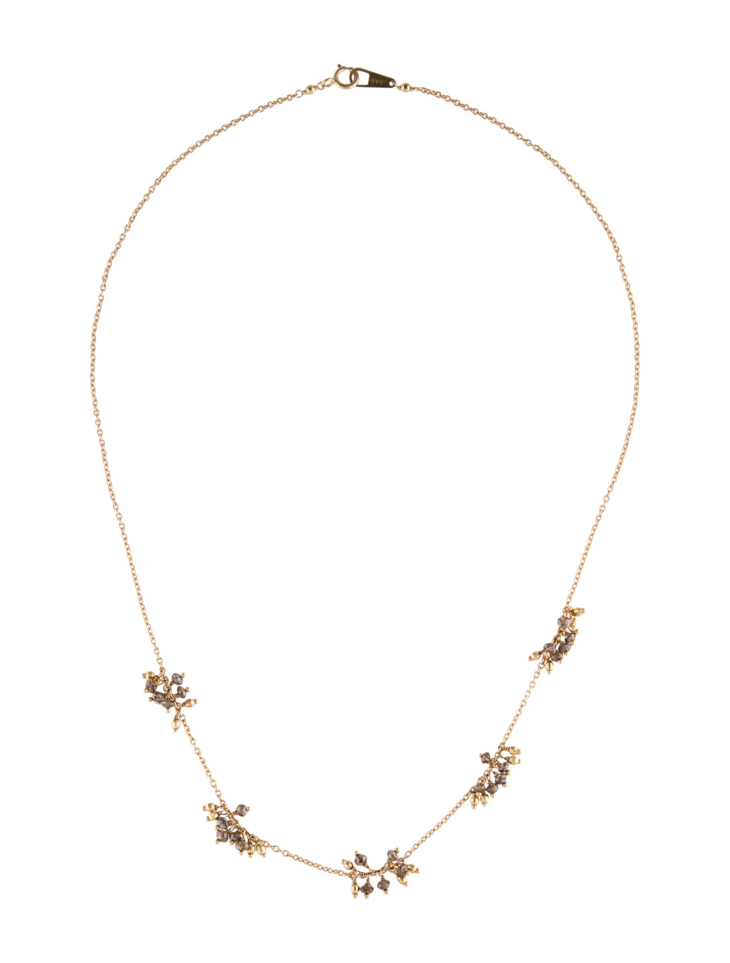 Mizuki 14K Diamond Cluster Station Necklace