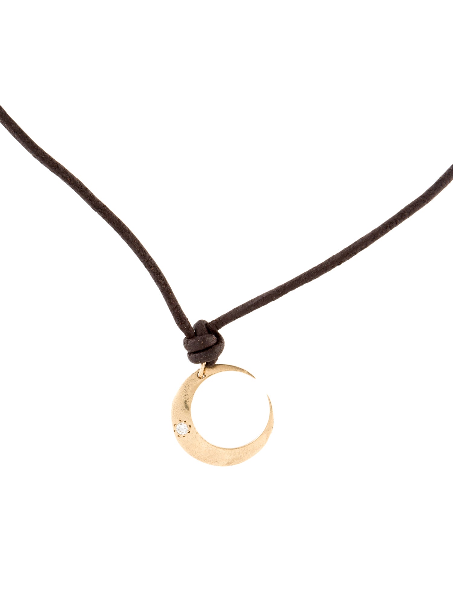 Mizuki 14K Diamond Crescent Moon Necklace