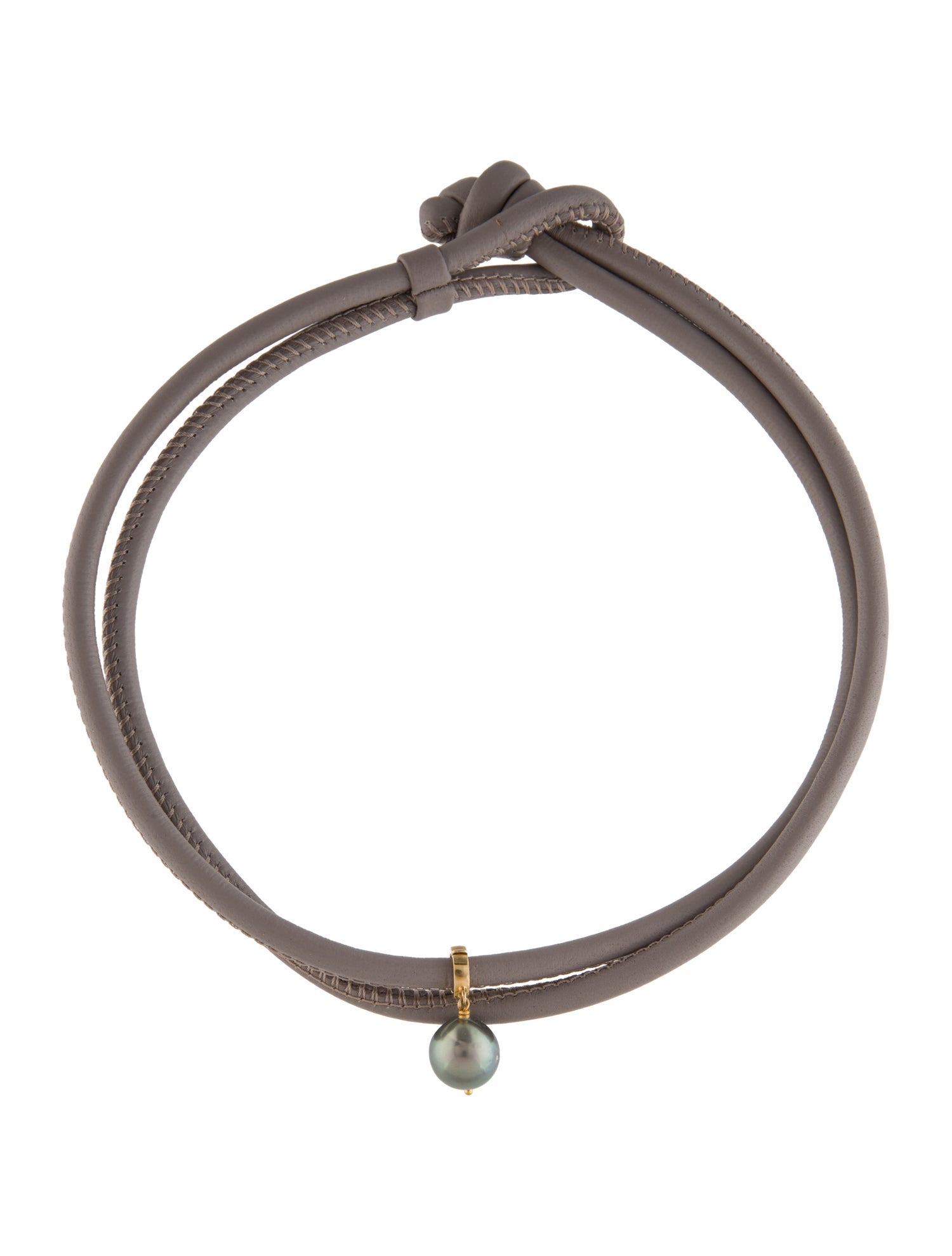 Mizuki 14K Pearl & Leather Choker Necklace