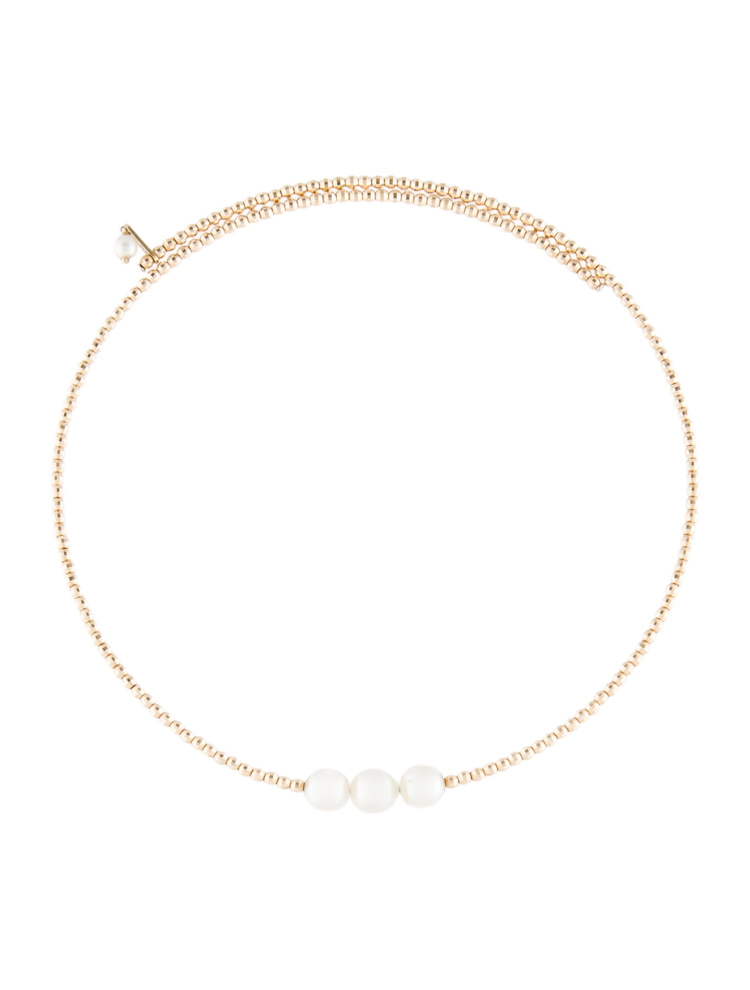 Mizuki Pearl Beaded Collar Choker Necklace
