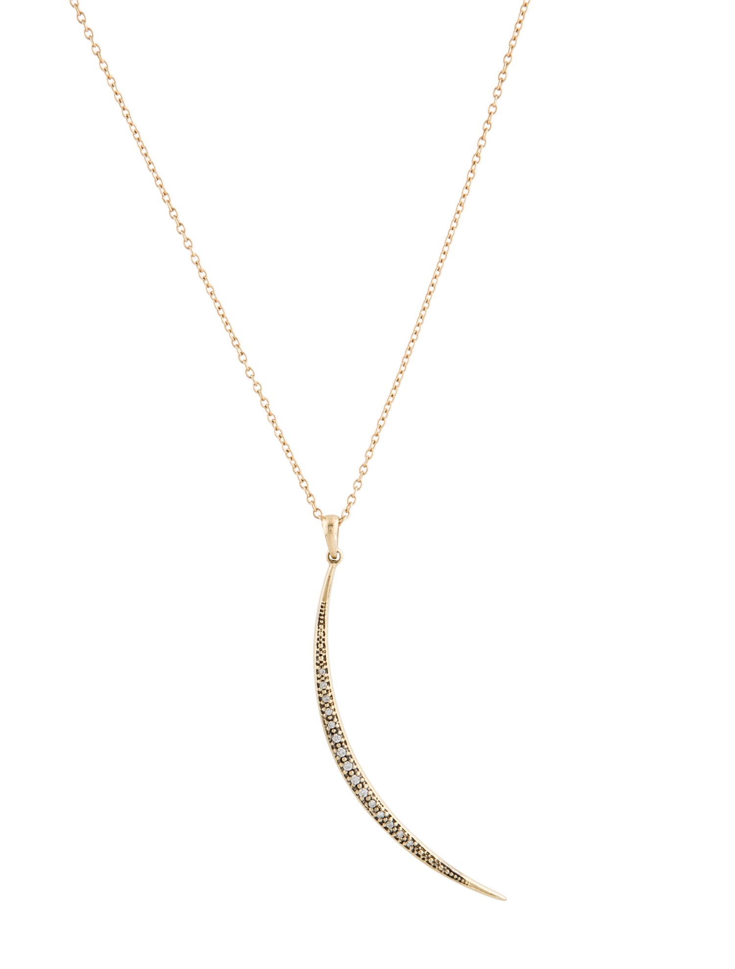 Mizuki 14K Diamond Crescent Moon Pendant Necklace