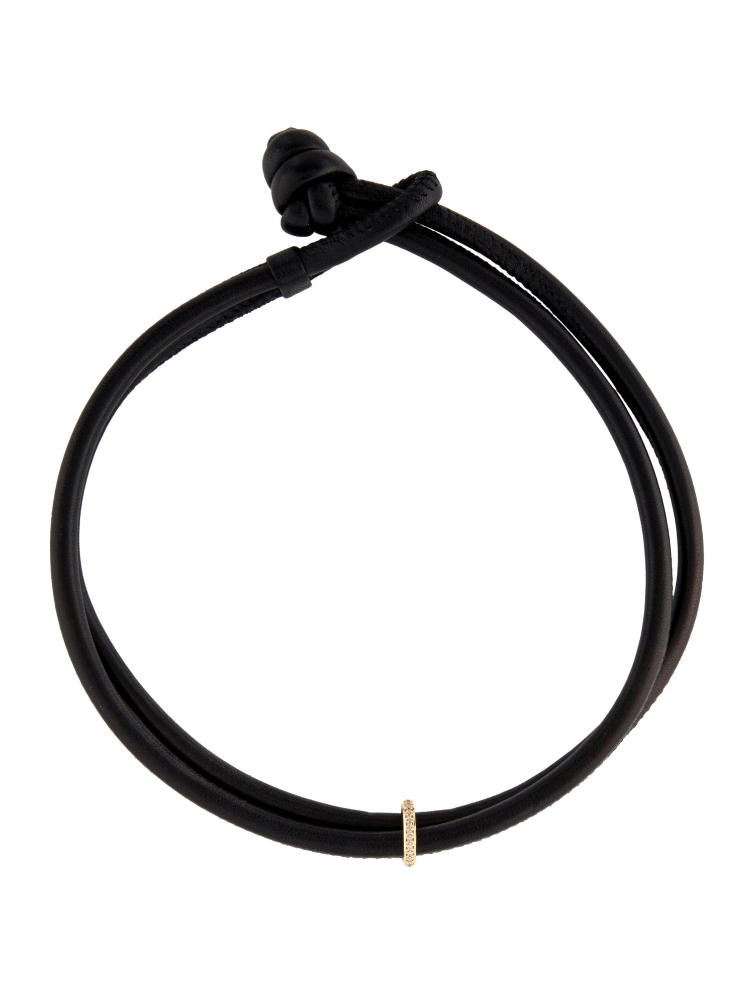 Mizuki 14K Diamond Slider, Leather Necklace/Bracelet