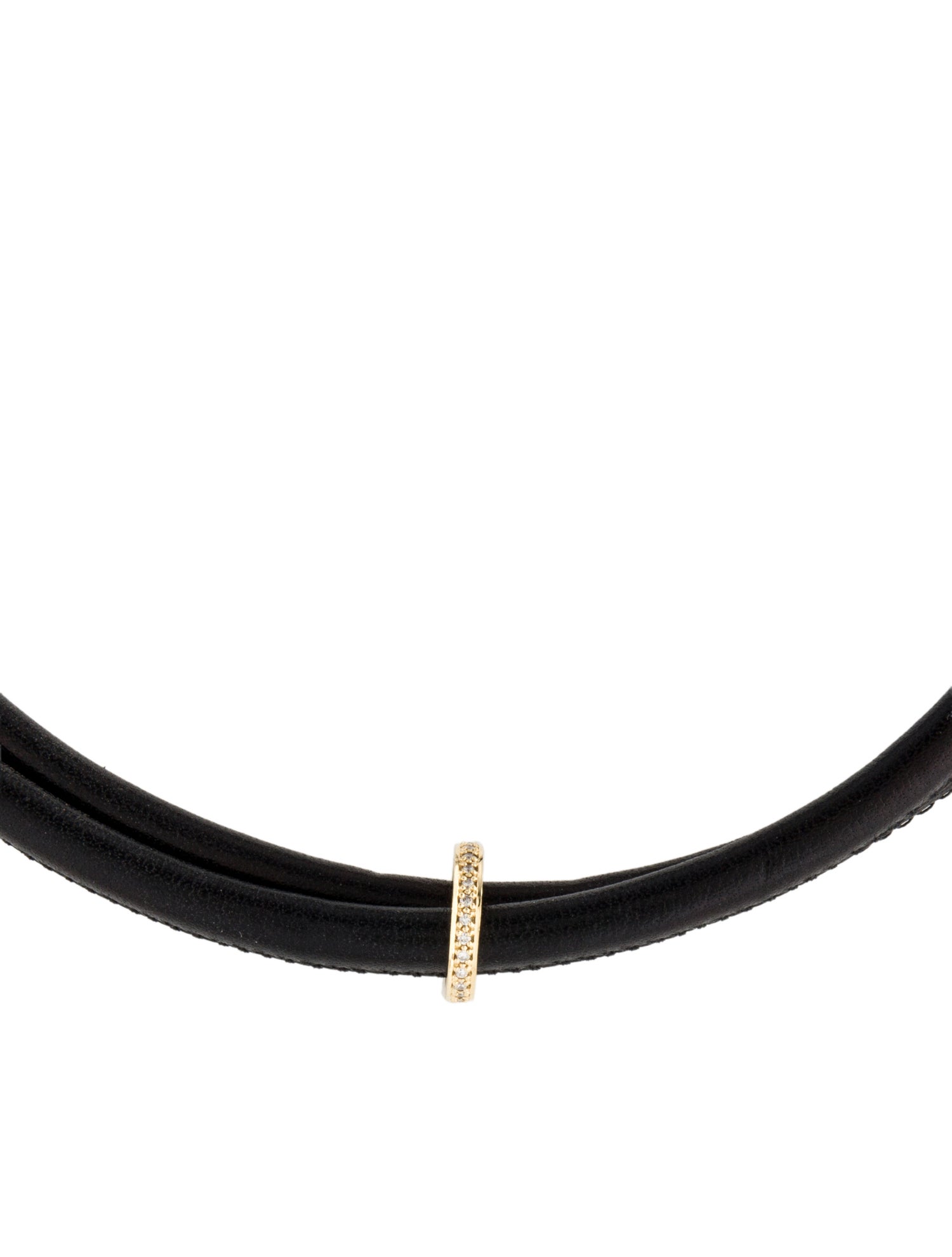 Mizuki 14K Diamond Slider, Leather Necklace/Bracelet