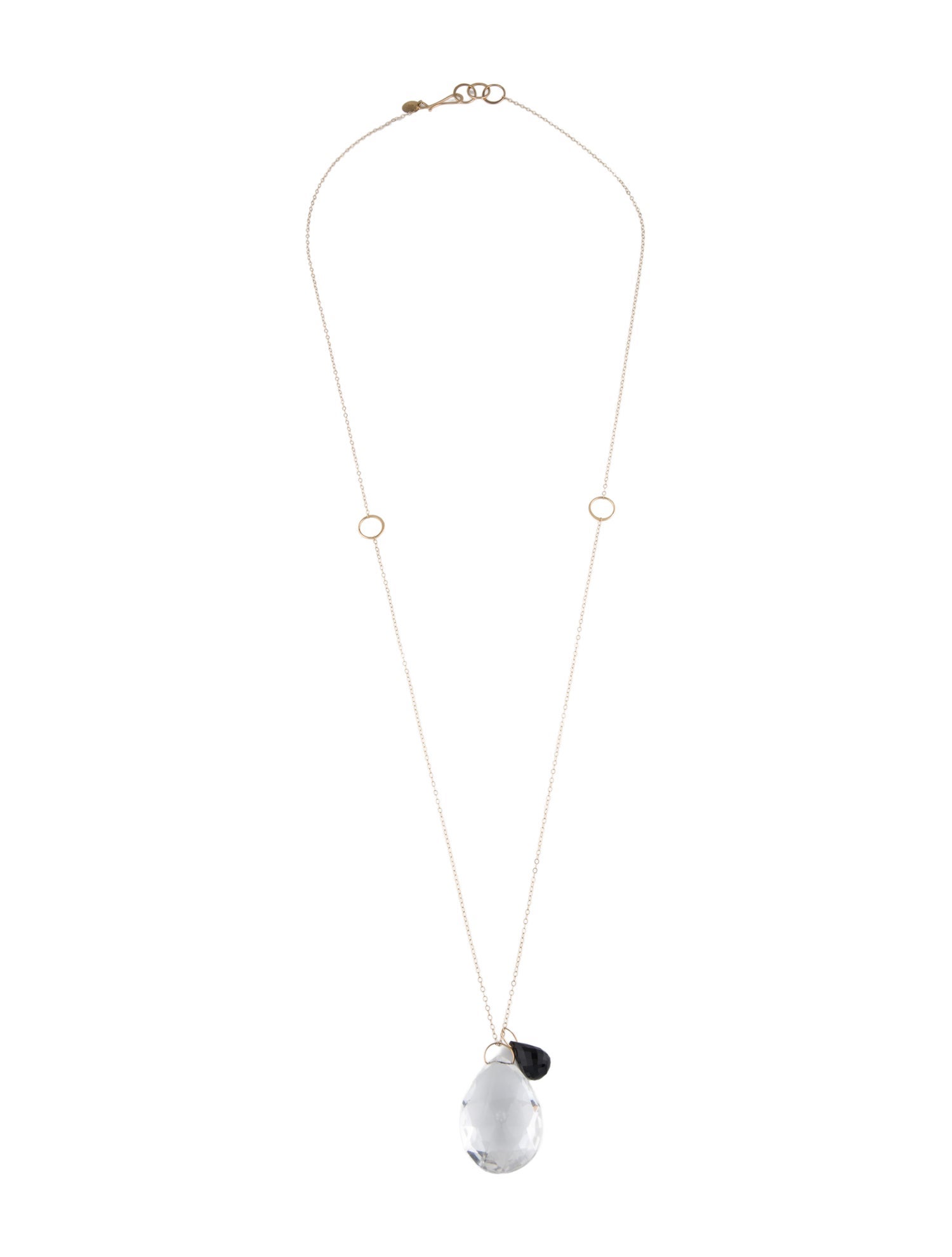 Melissa Joy Manning 14K Quartz & Onyx Pendant Necklace