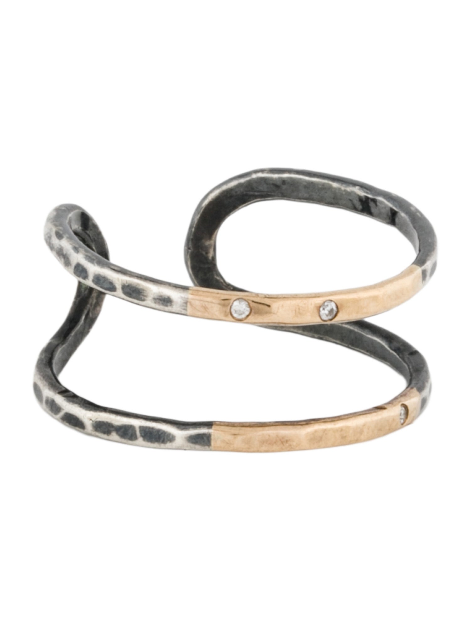 Melissa Joy Manning Diamond Two-Row Hammered Band