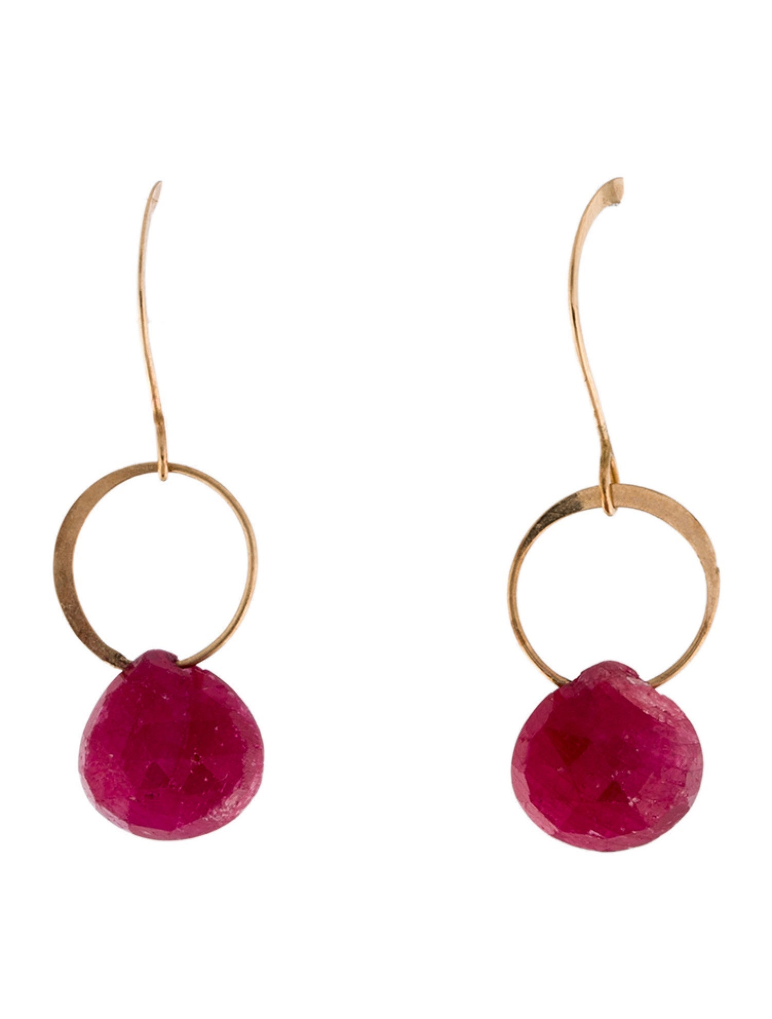 Melissa Joy Manning 14K Ruby Drop Earrings