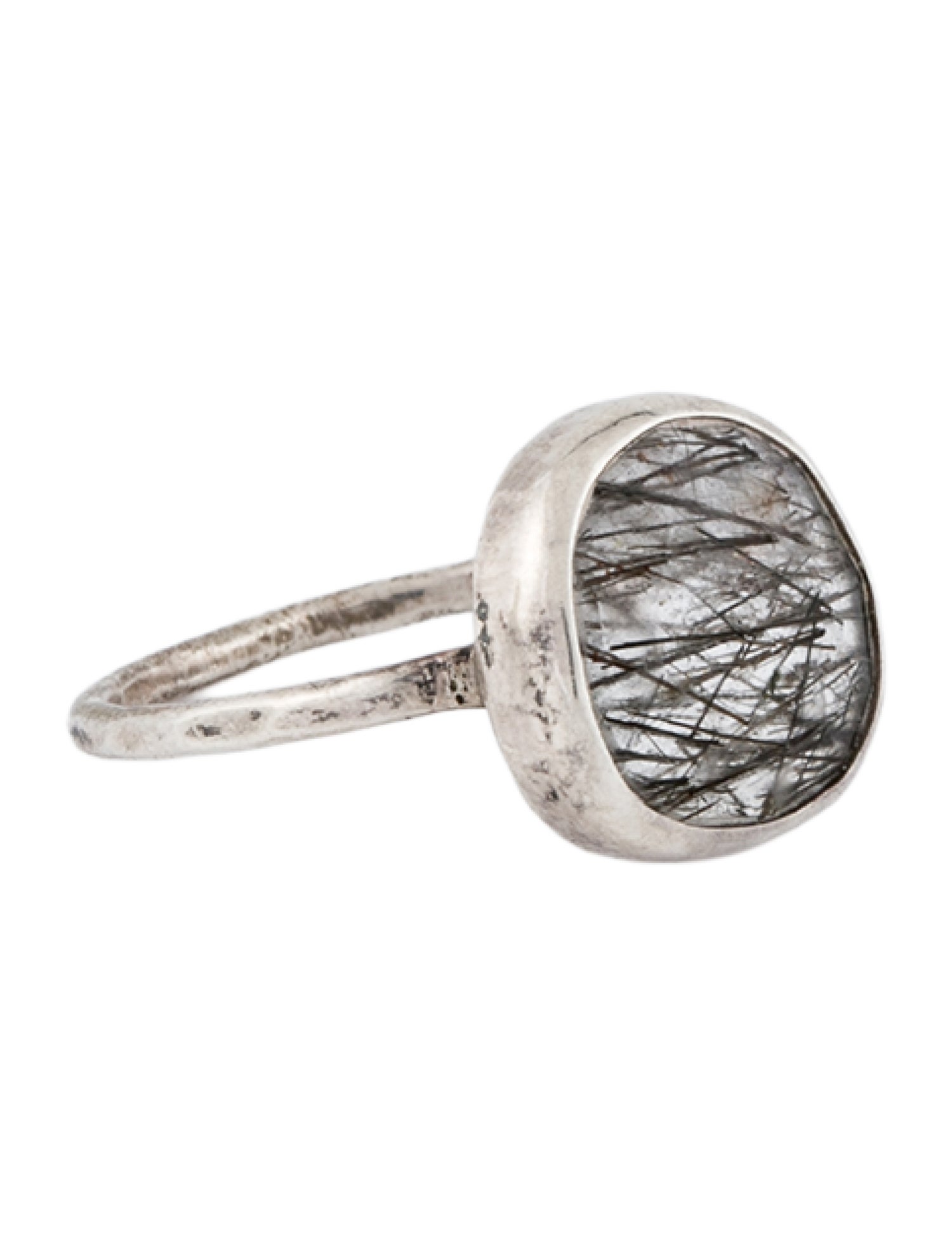 Melissa Joy Manning Tourmalinated Quartz Freeform Cocktail Ring
