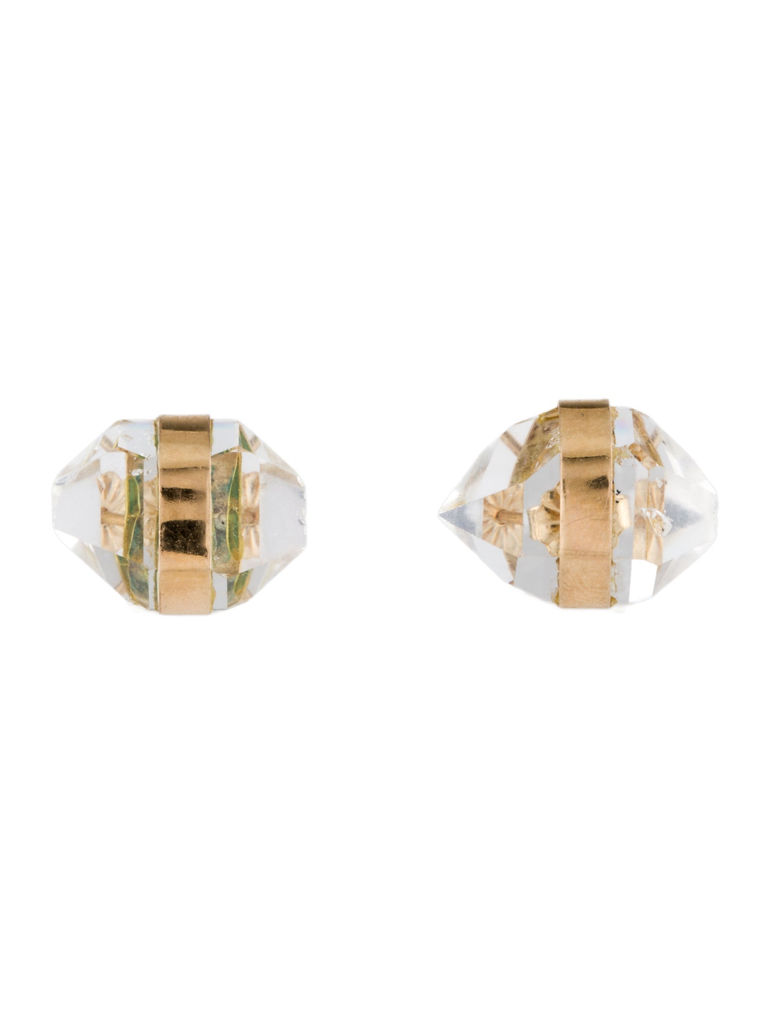 Melissa Joy Manning Large Herkimer Cut Quartz Stud Earrings