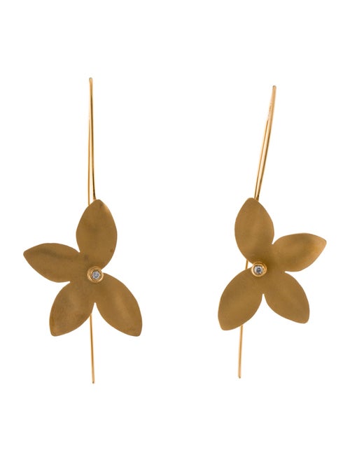 marika 14K Diamond Flower Drop Earrings