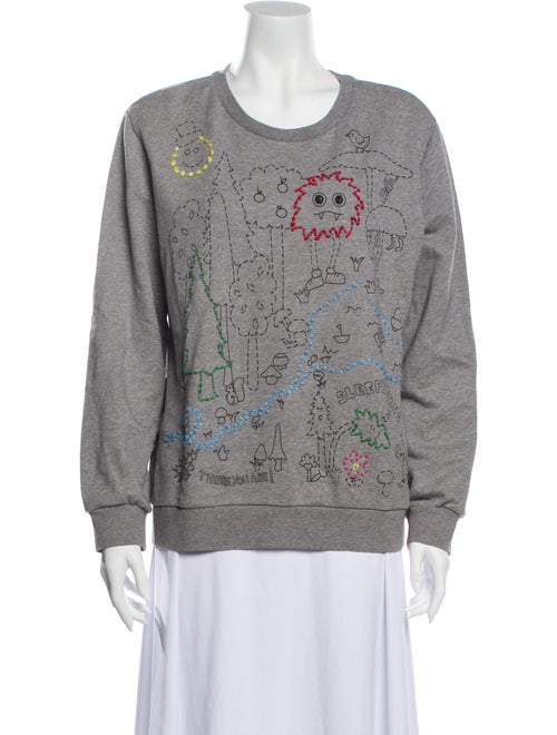 Mira Mikati Graphic Print Crew Neck Sweatshirt Gre