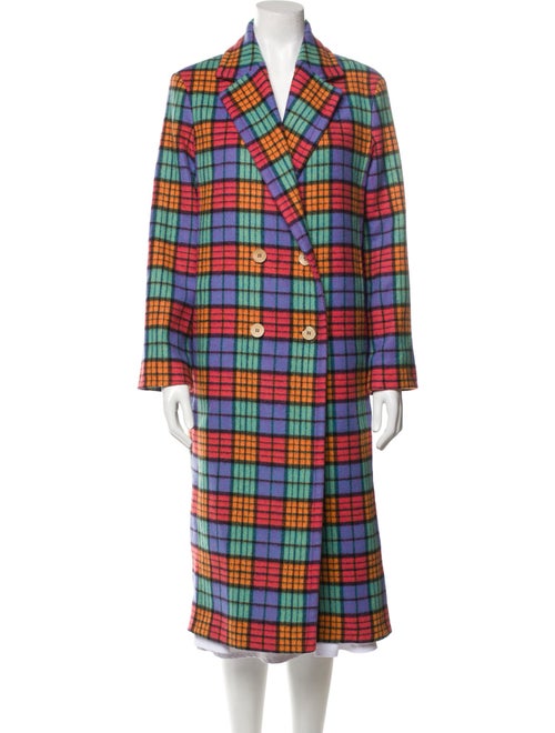 Mira Mikati Wool Plaid Print Coat