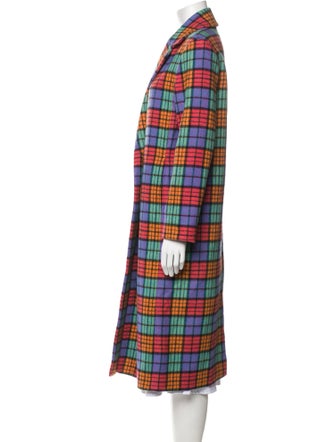 Mira Mikati Wool Plaid Print Coat