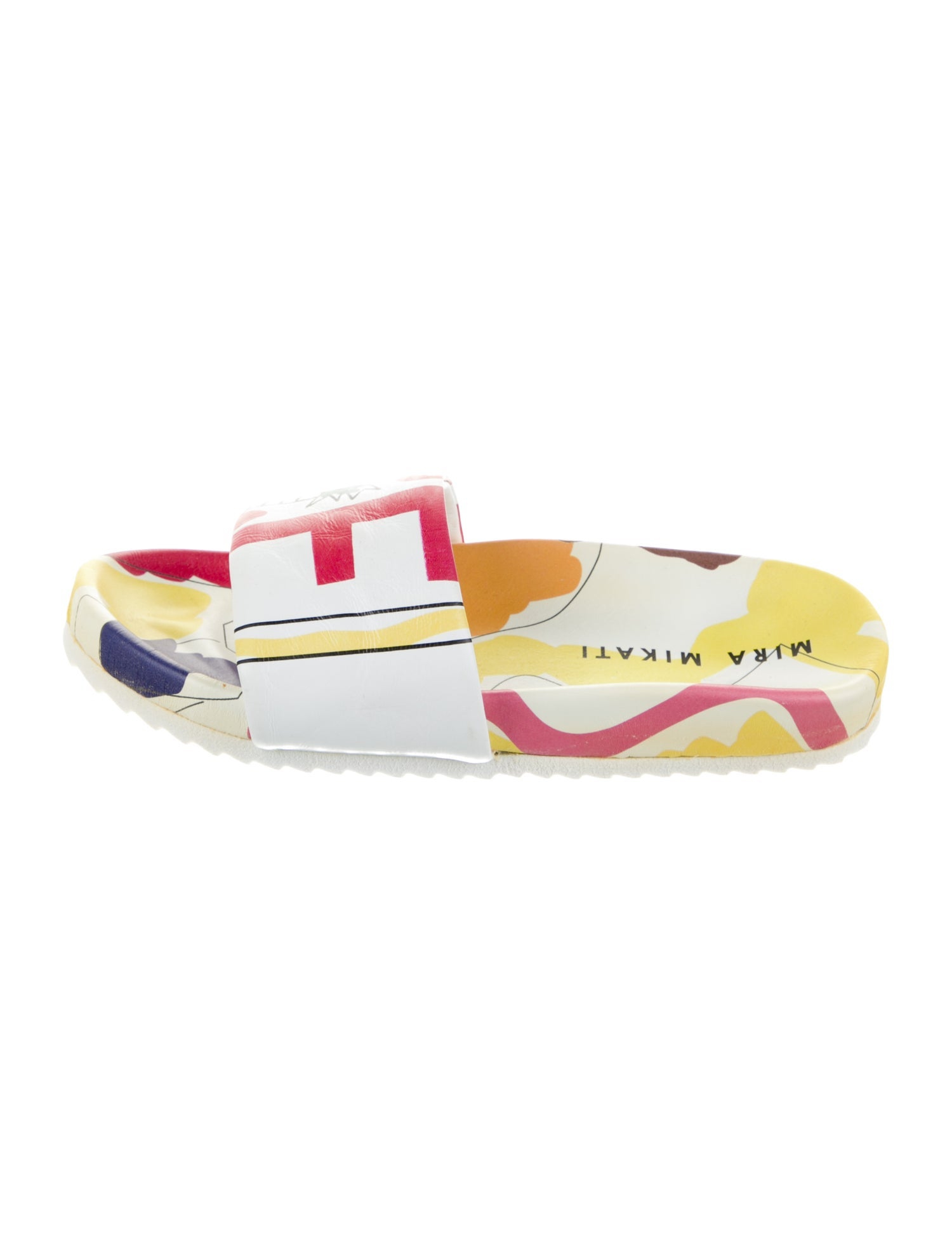 Mira Mikati Leather Printed Slingback Sandals