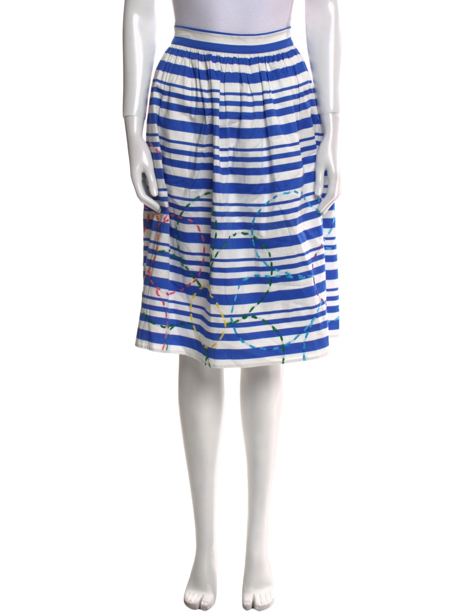 Mira Mikati Striped Knee-Length Skirt