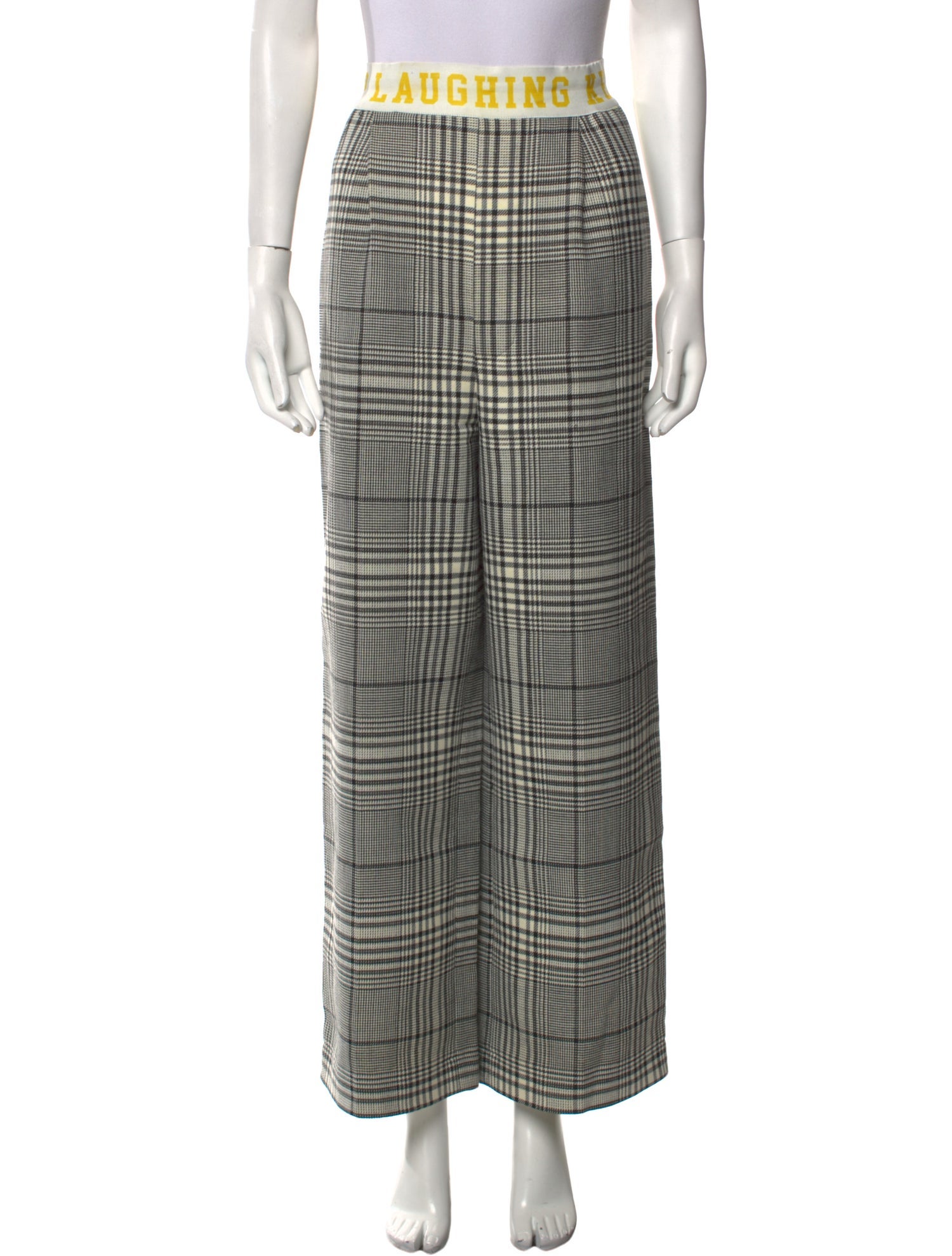 Mira Mikati Plaid Print Wide Leg Pants