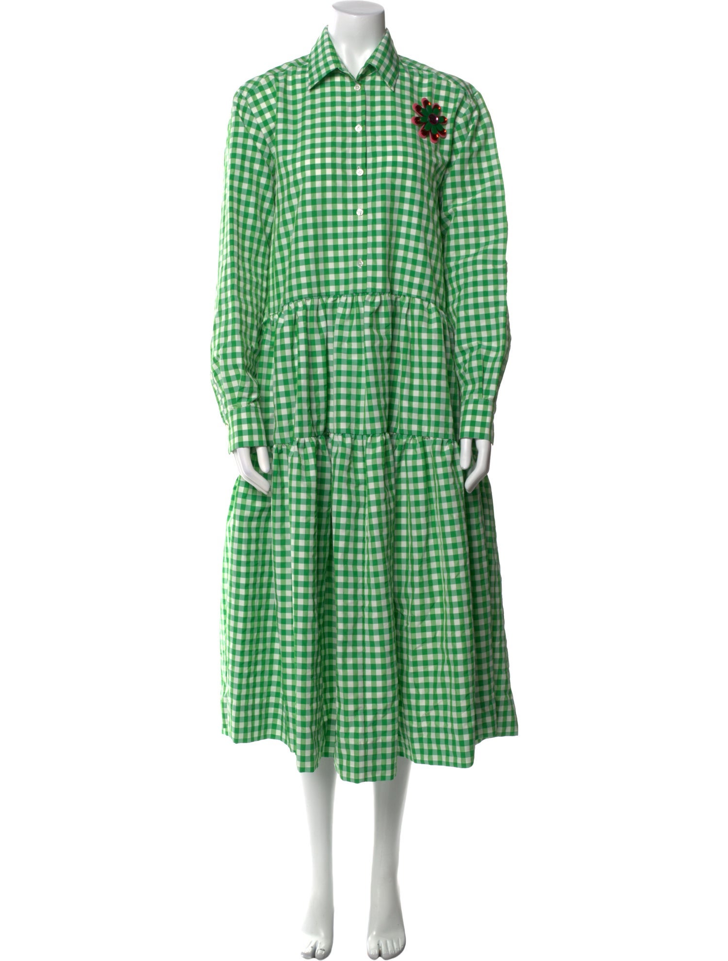 Mira Mikati Plaid Print Midi Length Dress w/ Tags