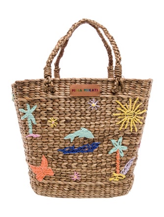 Mira Mikati Raffia Bucket Bag