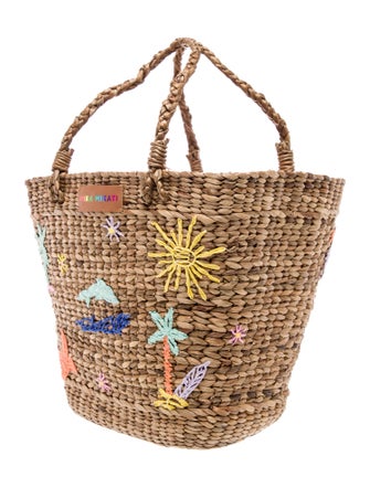 Mira Mikati Raffia Bucket Bag