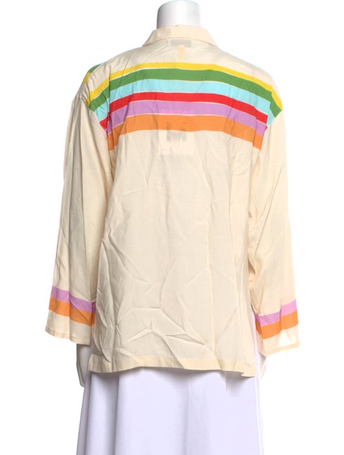 Mira Mikati Printed Long Sleeve Button-Up Top