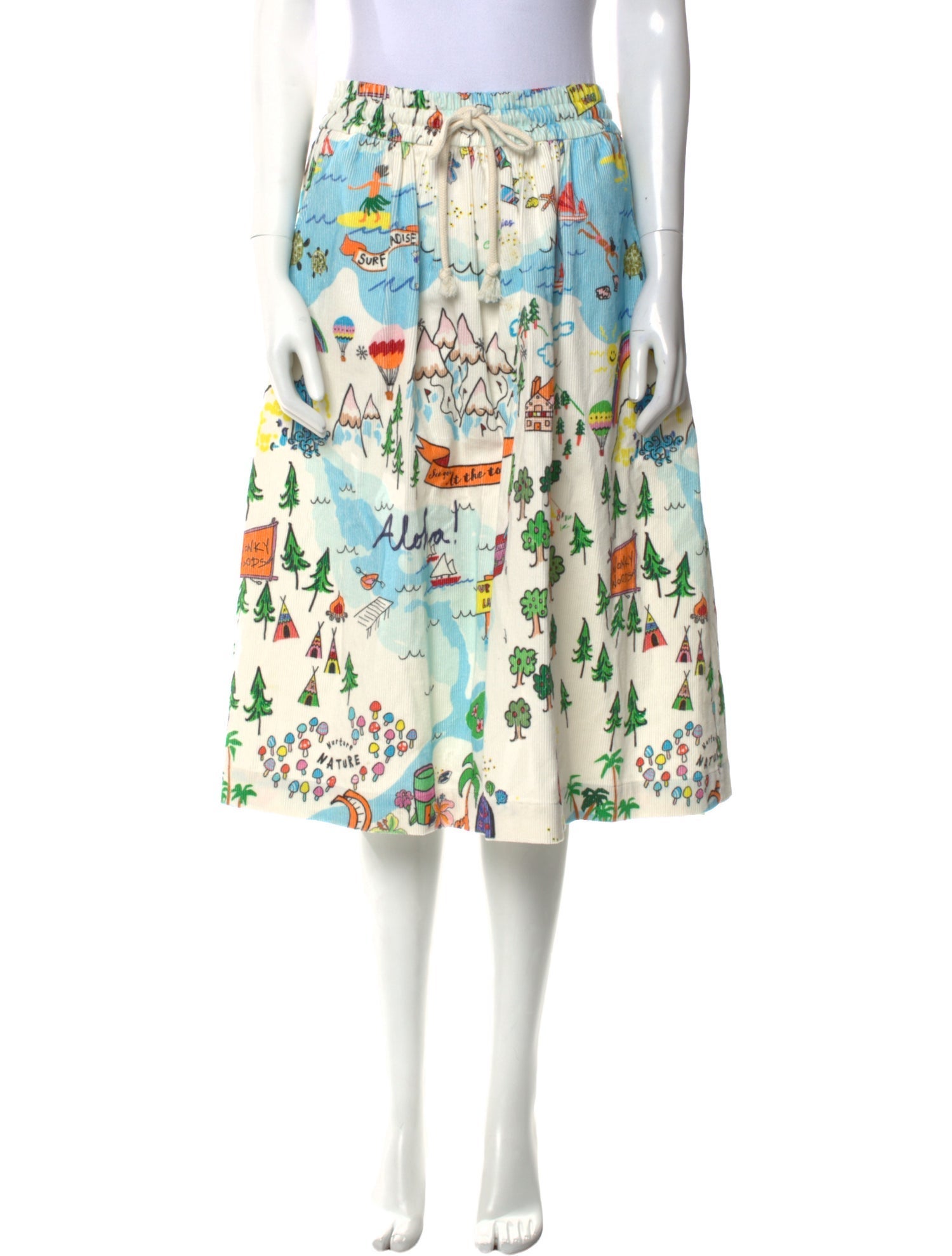 Mira Mikati Floral Print Knee-Length Skirt