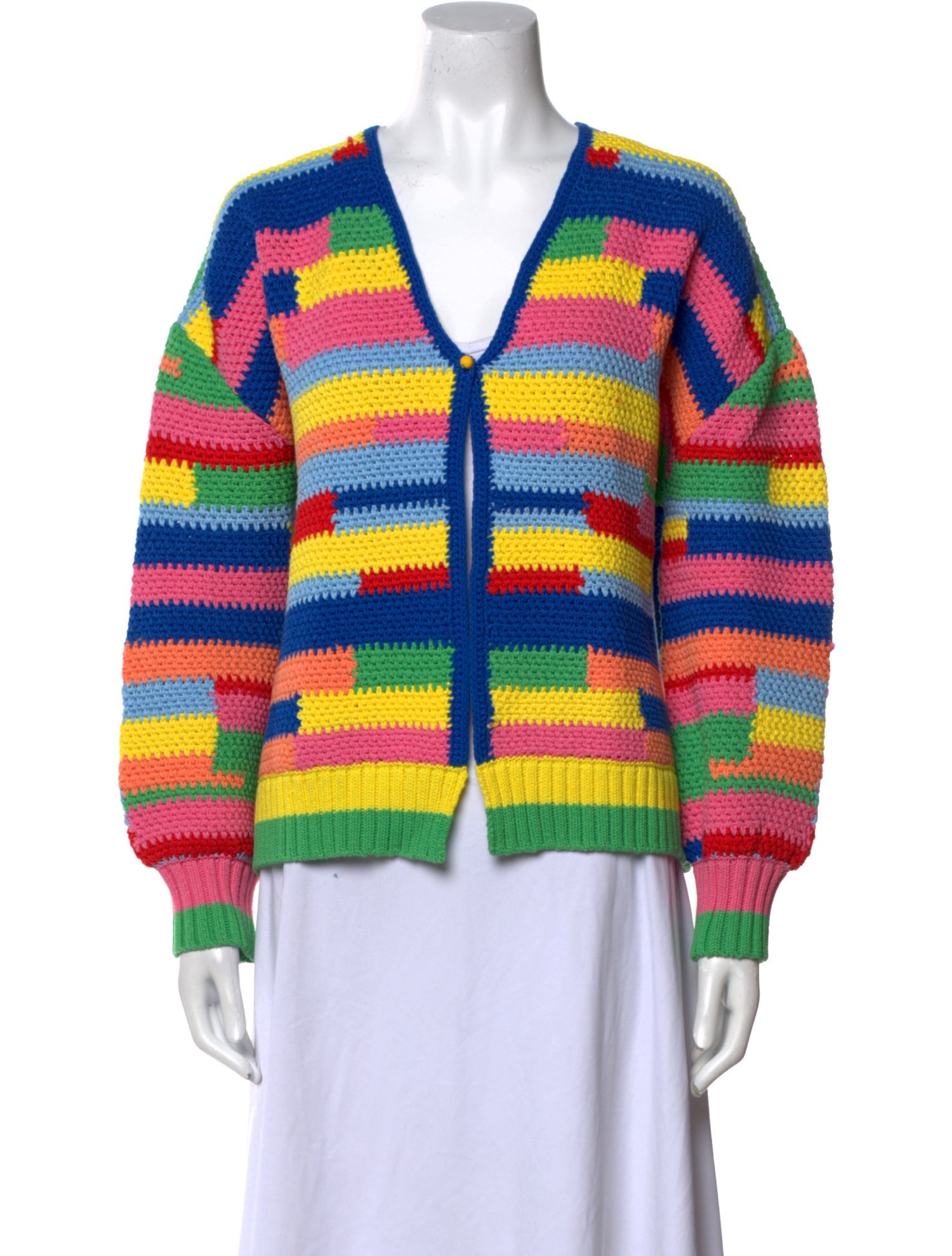 Mira Mikati Striped V-Neck Sweater w/ Tags